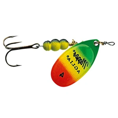 Imagen de Mepps Aglia Tiger Cucaracha de pesca, color verde, amarillo y rojo Talla:3 / 6,50g