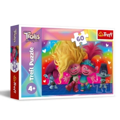 Imagen de Trefl Trolls Band Together, Tus Amigos troles 60 Piezas Puzle de Colores con los Personajes la película Animada, Entretenimiento Creativo, Juego para niños a Partir 4 años, Multicolor (17386)