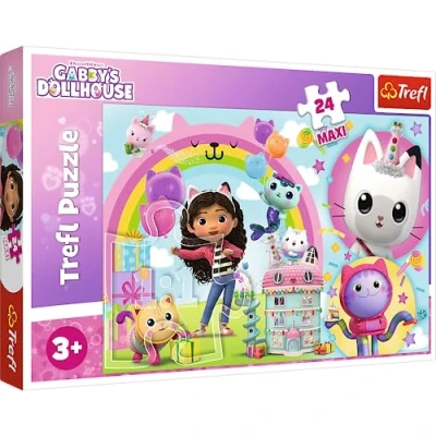 Imagen de Trefl Gabby&#039;s Dollhouse, Merry Gabi 24 Maxi Puzzles Piezas Grandes, Coloridos con Personajes de Cuentos Hadas, Entretenimiento Creativo, Diversión para Niños a Partir 3 Años