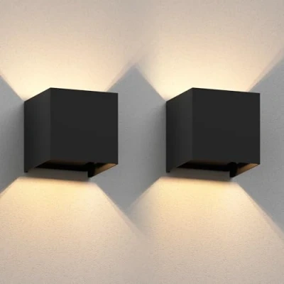 Imagen de ledscom.de 2 x Aplique CUBEL para exterior, IP65, up/downlight, negro mate, angular, 1x G9 máx. 10W