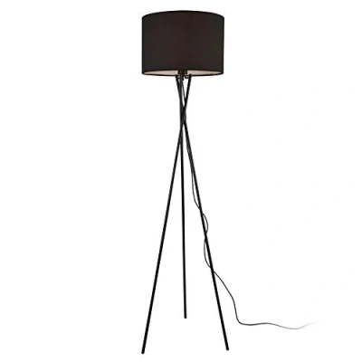 Imagen de lux.pro Lámpara de pie Grenoble Trípode Moderna Diseño Altura 154 cm Iluminación Interior Luz efectiva Negro 1 x E27 60W