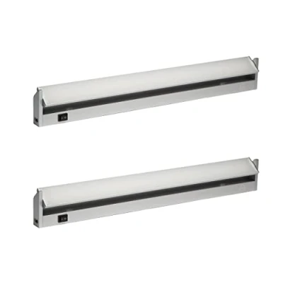 Imagen de Oktaplex Iluminación 2er Set bajo armarios cocina LED Alu 10 W 230 V blanco neutro 4000K 60 cm orientable Rota 800lm Regleta con interruptor