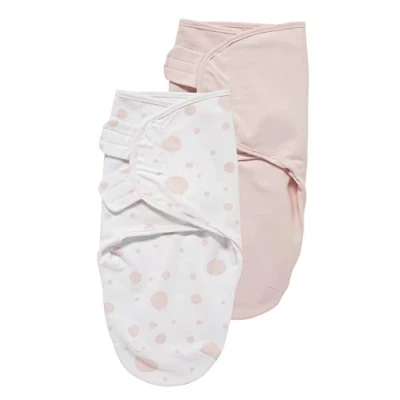 Imagen de MEYCO Baby Dots/Uni Pucksack 2 Pack, Equipo Inicial para recién Nacidos (Puck de Tela bebés 0 a 3 Meses, Suave Dormir, Transpirable y Absorbe la Humedad, Ayuda Dormir), Rosa/Rosa Claro