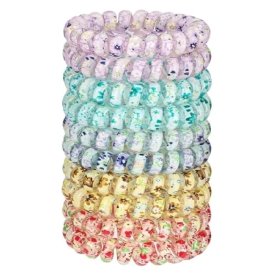 Imagen de JessLab Espiral Pelo Lazos, 10pzas Surtido Sin Rastro Lindo Plástico Cola de Caballo Plástico, No Daño Cabello Accesorio para Mujeres y Niñas, Mezcla Color 3