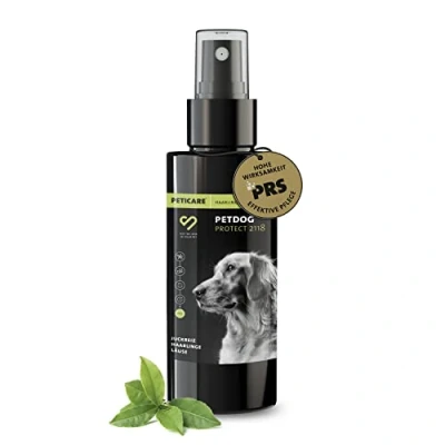 Imagen de Peticare PetDog Protect 2118 Spray antipiojos y calzas para perros remedio especial alivia eficazmente el picor apoya proceso de regeneración, sistema PRS® único acción prolongada