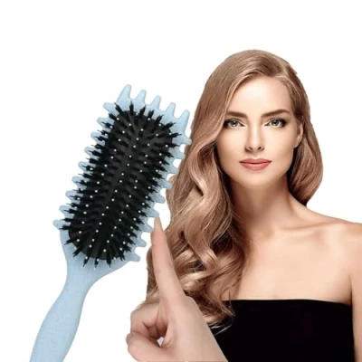 Imagen de 2024 Nueva Curl Hair Defining Brush Define Styling Cepillo Pelo Cerdas Jabalí, Unisex (C)