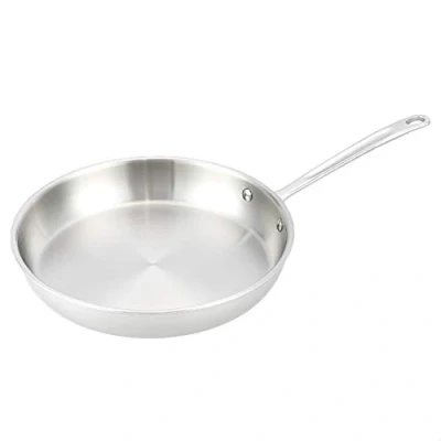 Imagen de Amazon Basics Sartén de acero inoxidable con tecnología Tri Ply 3 capas, 30 cm, mango resistente al calor, plateado (anteriormente marca AmazonCommercial)