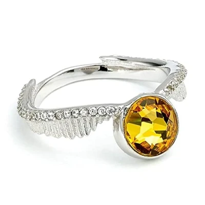 Imagen de Harry Potter Snitch Dorada Mujer Anillo Plateado L En Plata de Primera Ley