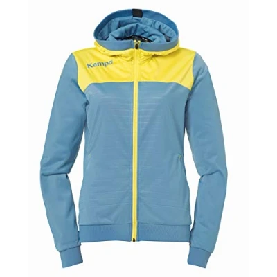 Imagen de Kempa Emotion 2.0 Hood Jacket Women Sudadera, Mujer, dove blue/lime yellow, XXL
