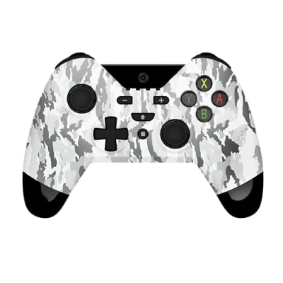 Imagen de Gioteck Wx4 Manette Switch Sans Fil Bluetooth, Autonomie 12 Heures, LED Niveau de Batterie, Support Vibrations Et Mouvement, Pour Nintendo PC Camo Gris (Windows 8.1)
