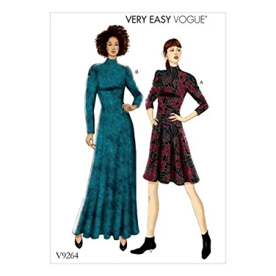 Imagen de Vogue Patterns patrón 9264 A5, de Costura para/Petite Vestido, Tallas 6 14, Multicolor