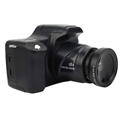 Imagen de Cámara SLR HD con zoom de 18 aumentos, pantalla LCD 3 pulgadas Luz flash incorporada digital portátil liviana gran capacidad 1500 mAh(Versión estándar + lente angular)