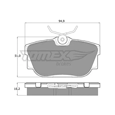 Imagen de TOMEX brakes TX 13 90 Juego de pastillas freno Eje trasero VOLKSWAGEN: TRANSPORTER 4, 4 Bus, California Westfalia T4 Bus