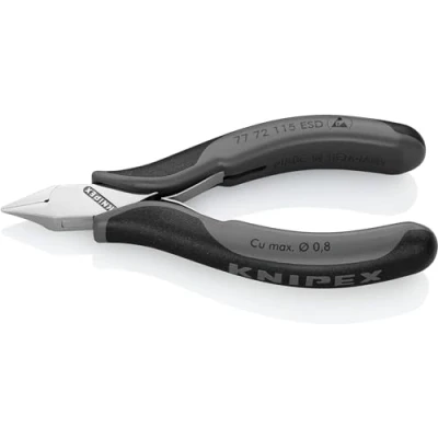 Imagen de Knipex Alicates de corte diagonal para electrónica ESD con fundas multicomponentes 115 mm 77 72