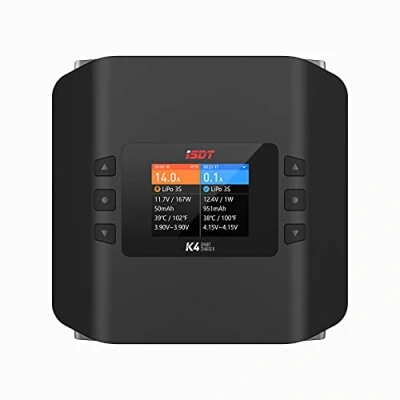 Imagen de ISDT K4 Cargador LiPo Descargador Dual AC 400W DC 600Wx2 35A 1 8S Pantalla Digital LCD Duo Balance Cargadores de batería para Life Lilon LiHv PB NiMH con Adaptador CA Control la App
