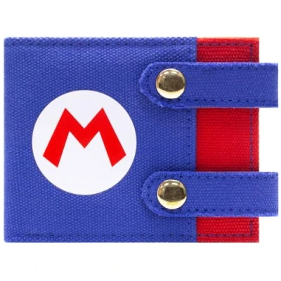 Imagen de Mario Party Emblema de Traje Fontanero Iconico Billetera/Cartera Bi Fold ID &amp; Tarjetero, Azul
