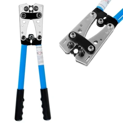 Imagen de Ralertreik Prensaterminales Hexagonal Alicate Engarzador Crimpadora Herramienta para Prensar Terminales Electricos de Cables 6 50 mm² AWG 8 1/0