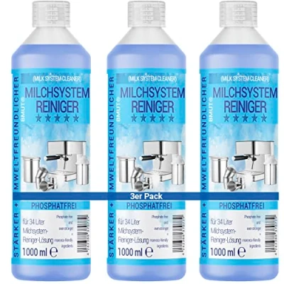 Imagen de 3 x 1000 ml limpiador de sistema leche concentrado para cafeteras automáticas, espumador leche, espuma universal todos los fabricantes