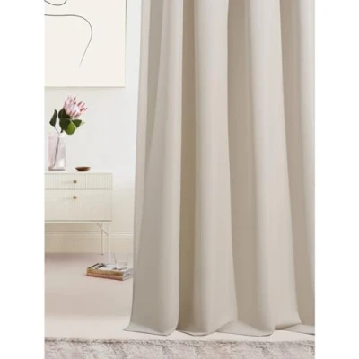 Imagen de ROOM99 Laurel Cortina con Ojales 140 x 260 cm Ancho Alto Opaco Cortinas correderas Salón Dormitorio Beige Claro 1 Pieza