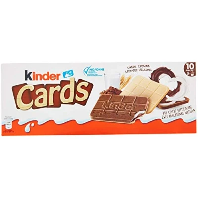 Imagen de 3x Kinder Cards Italian Wafer Biscuit Cookies Biscuits with Milk &amp; White Chocolate 128g New!