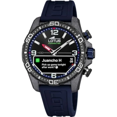 Imagen de LOTUS Reloj Hombre 20000/1 Connected D Caja de Fibra Carbono Negro Correa Caucho Azul