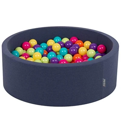 Imagen de KiddyMoon 90X30cm/300 Bolas ∅ 7Cm Piscina De para Ninos Hecha En La UE, Azulmar:Verdeclr/Amarill/Turq/Naranj/Rosaos/Morado