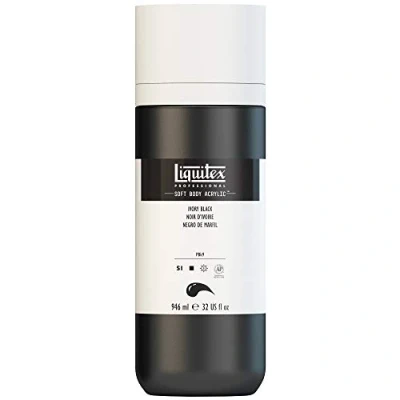 Imagen de Liquitex 1946244 Soft Body Pintura acrílica (946 ml), color negro marfil
