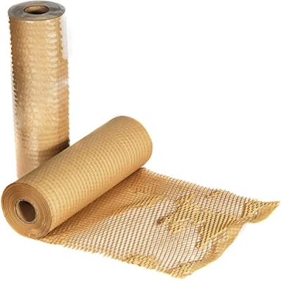 Imagen de papel de nido abeja, embalaje Materiales para artículos sensibles Material acolchado transporte Rollo kraft 50cm* 30M, reciclado natural