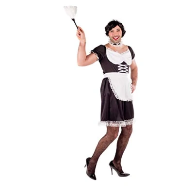 Imagen de Fun Shack Disfraz Sirvienta Hombre, de Criada, Maid, Gracioso, Carnaval Despedida Soltero Hombre Talla XL