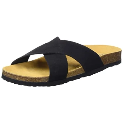 Imagen de ONLY SHOES ONLMADISON 1 Cross Suede Slip ON, Sandalias Planas Mujer, Black, 36 EU