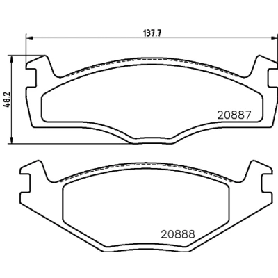 Imagen de HELLA 8DB 355 017 521 Juego de pastillas freno no preparado para indicador desgaste con accesorios VOLKSWAGEN: GOLF 3, 2, 3 Variant