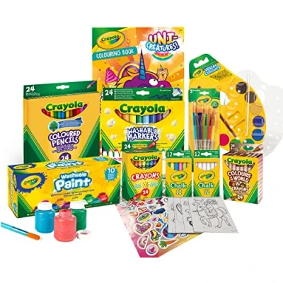 Imagen de CRAYOLA Gran Kit colorea y Decora con Adhesivos, Actividad Creativa Regalo para niños, Edad 6+