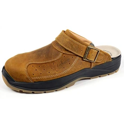 Imagen de EuroRoutier Premium Brown Tucson Leather, Zuecos, Chanclas de Seguridad Certificado SB+A+E+FO+SRC