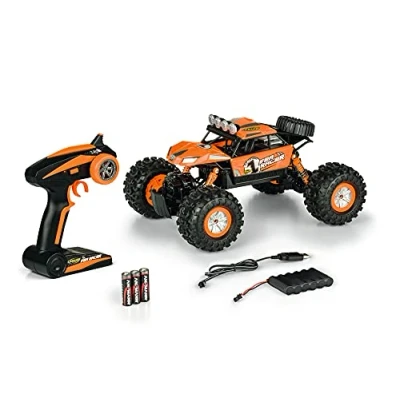 Imagen de Carson 500404138 Sea Racer 1:12 Coche teledirigido Anfibio, 100% RTR (Listo para Conducir), Tierra y Agua, Resistente e Impermeable, con Mando a Distancia 2,4 G, Naranja
