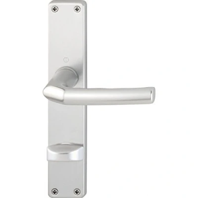 Imagen de Hoppe manillas Birmingham A Placa Larga inodoro, para grosor de la puerta 37 42 mm, anodizado en plata, 1 pieza, 2668223
