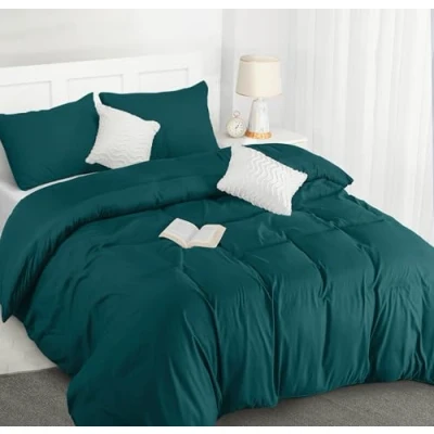 Imagen de Utopia Bedding Funda Nordica Cama 105 Microfibra Juego de Edredon 200x200 cm y 2 Fundas Almohada 50x75 (Cerceta)