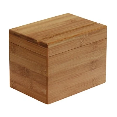 Imagen de oceanstar Bamboo Recipe Box with Divider Caja de Recetas bambú con Divisor, Natural, 4.9 x 6.80 5.1 cm
