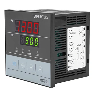 Imagen de Controlador de temperatura PID Digital MC901 199℃ 1300℃, Regulador Tipo K Sensor PT100 Entrada Universal Relé / Salida SSR