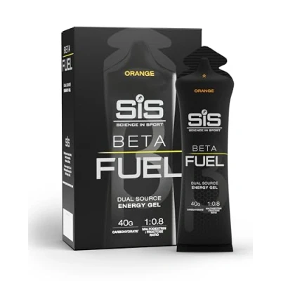 Imagen de Science in Sport BETA Fuel Dual Source gel 6x60ml Naranja energético rico en carbohidratos con 40g de hidratos carbono Energy fácil digestión para un rendimiento óptimo