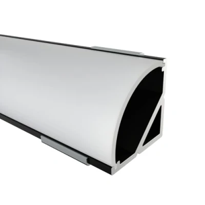 Imagen de Alumino Perfil de aluminio LED negro 200 cm esquina Cubierta opalina con accesorios incluidos Para tiras 16 mm Compatible Philips Hue Spree