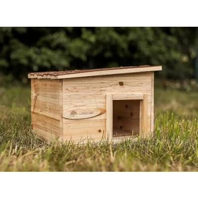 Imagen de Garden Mile, casa de erizos y Refugio hibernación, Madera Resistente, a Prueba Depredadores, estación alimentación hábitat al Aire Libre Cubierta Techo Fieltro para el hogar