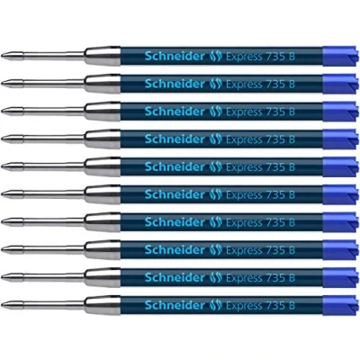 Imagen de Schneider Express 735 B 12757 2 G2 Recambio para bolígrafo de gran capacidad (10 unidades), color azul