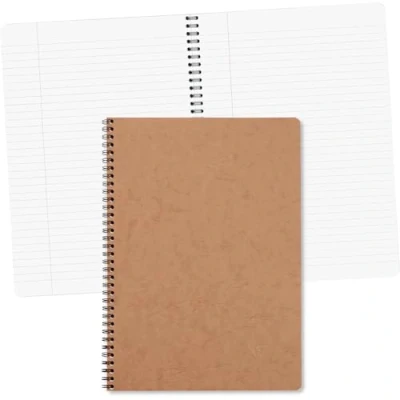 Imagen de Clairefontaine 78145C Un Cahier à Spirale Tabac A4 21x29,7 cm 100 Pages Lignées avec Marge Papier Blanc 90 g Couverture Carte Lustrée Grain Cuir Collection Age Bag
