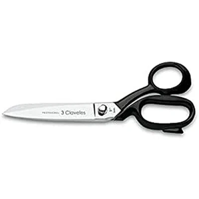 Imagen de 3 Claveles Tijera Sastre De 9&quot;, Níquel, Acero Carbono, Negro, 23 cm (9&quot;)