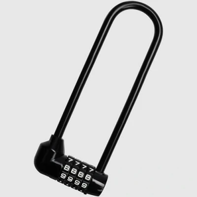 Imagen de Kurtzy Candado Seguridad Combinación 4 Dígitos 16 cm con Grillete Largo Resistente Exterior Impermeable Código Reconfigurable Bicicleta, Gimnasio, Escuela, Cobertizo