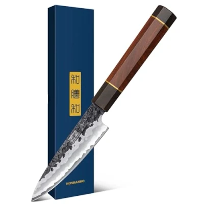 Imagen de HOSHANHO Cuchillo de Fruta 9,5 cm, para Pelar Ultra Afilado Acero Alto Carbono VG 10, Cocina Pequeño Japones Profesional con Mango Ergonómico