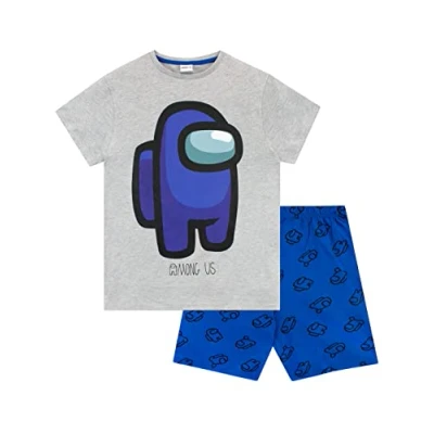 Imagen de Among Us Pijama Corto de Juego Niños Conjunto Pijamas para Infantiles Gris y Azul 11 12 años