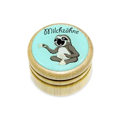Imagen de GICO caja de dientes leche, imágenes con diversos motivos madera para niños y niñas cierre rosca 44 mm (perezoso)