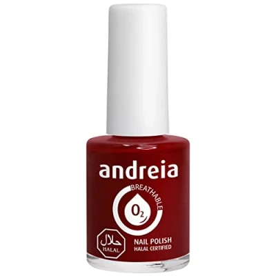 Imagen de Andreia Vernis Halal Esmalte de Uñas Vegano, Permeable y Transpirable que cumple con los requisitos Color B14 Roja Sombras Rosa