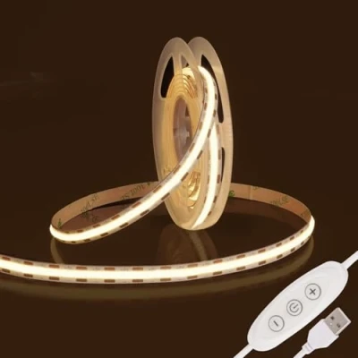 Imagen de Fosingut Tira LED COB 2m,5V USB Regulable Luz de Fondo TV, Blanco Neutro 4000K CRI90+ 960 LEDs Luces Strip Tiras Interior Para Decor del Hogar DIY, Cocina, Espejo, Dormitorio, Bar